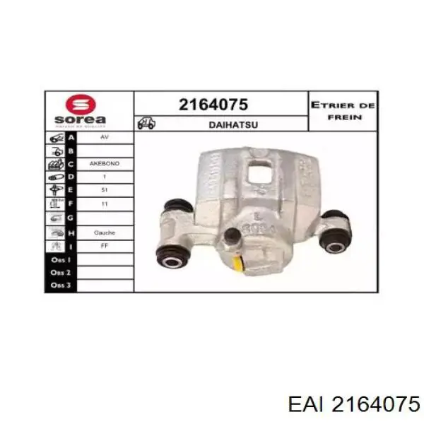 2164075 EAI pinza de freno delantera izquierda