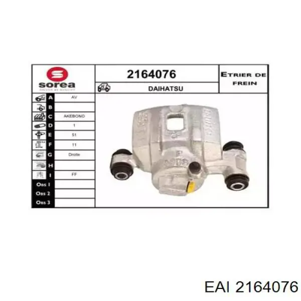 2164076 EAI pinza de freno delantera derecha