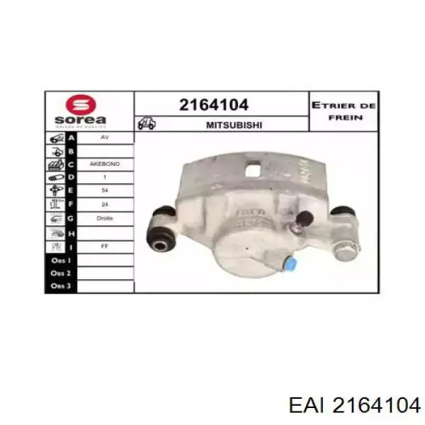 2164104 EAI pinza de freno delantera derecha