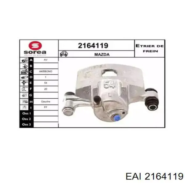 2164119 EAI pinza de freno delantera izquierda