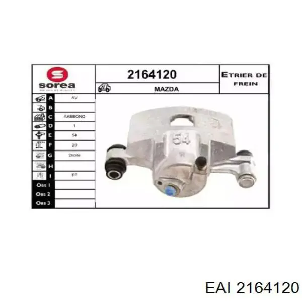 2164120 EAI pinza de freno delantera derecha