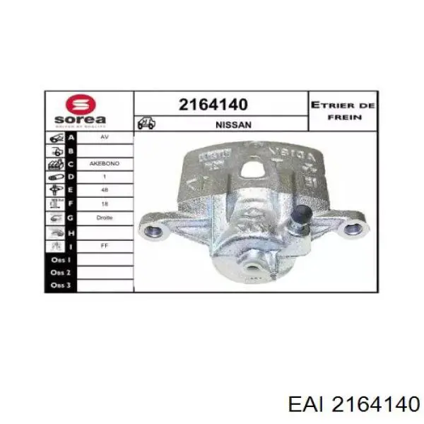 2164140 EAI pinza de freno delantera derecha