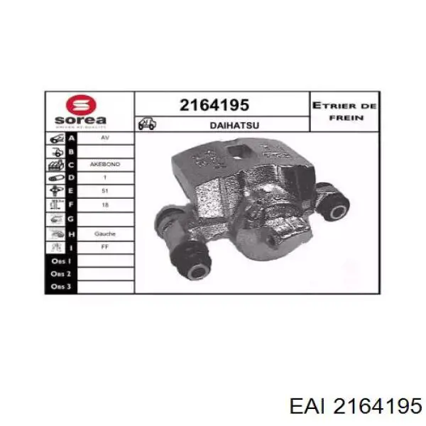 2164195 EAI pinza de freno delantera izquierda