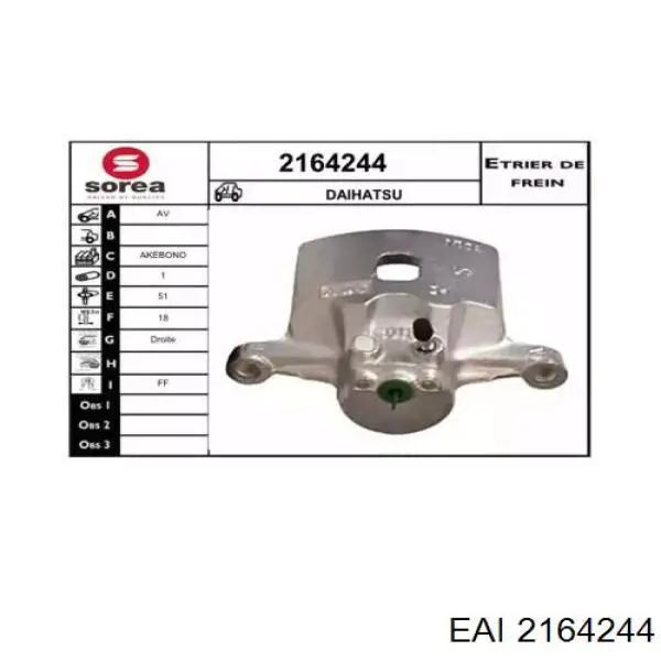 2164244 EAI pinza de freno delantera derecha