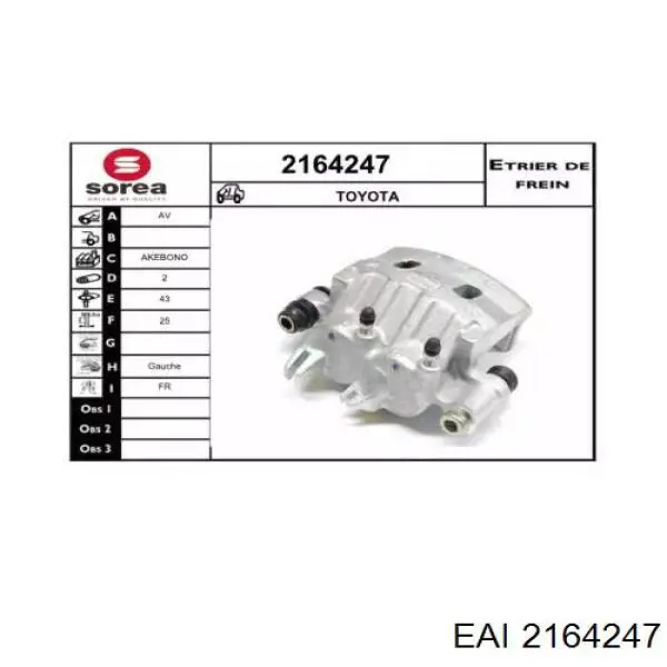 2164247 EAI pinza de freno delantera izquierda