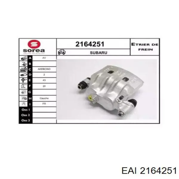 2164251 EAI pinza de freno delantera izquierda