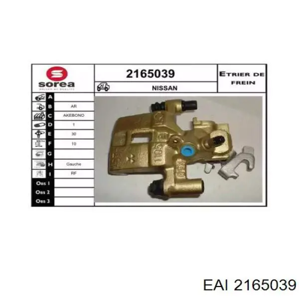 2165039 EAI pinza de freno trasera izquierda