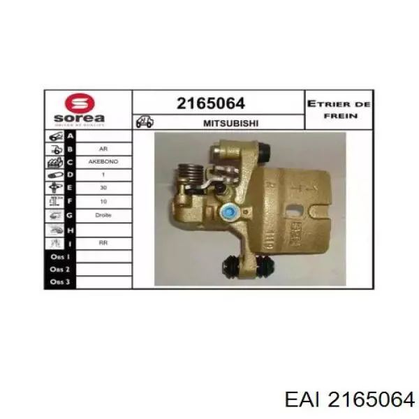 2165064 EAI pinza de freno trasero derecho