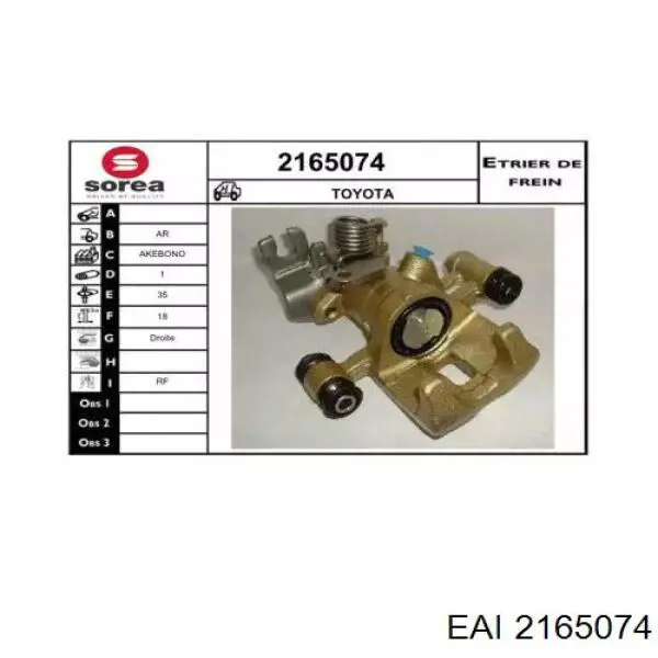 2165074 EAI pinza de freno delantera derecha