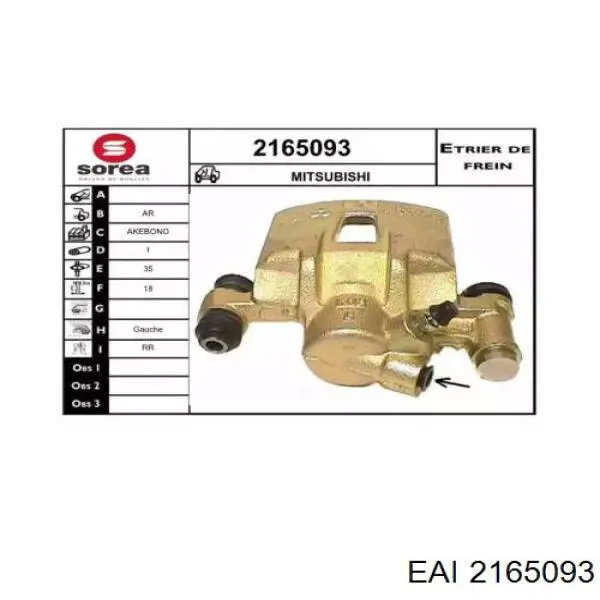 2165093 EAI pinza de freno trasera izquierda