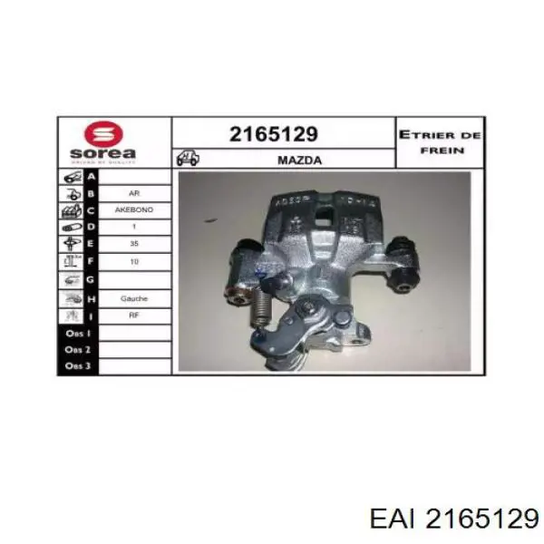 2165129 EAI pinza de freno trasera izquierda