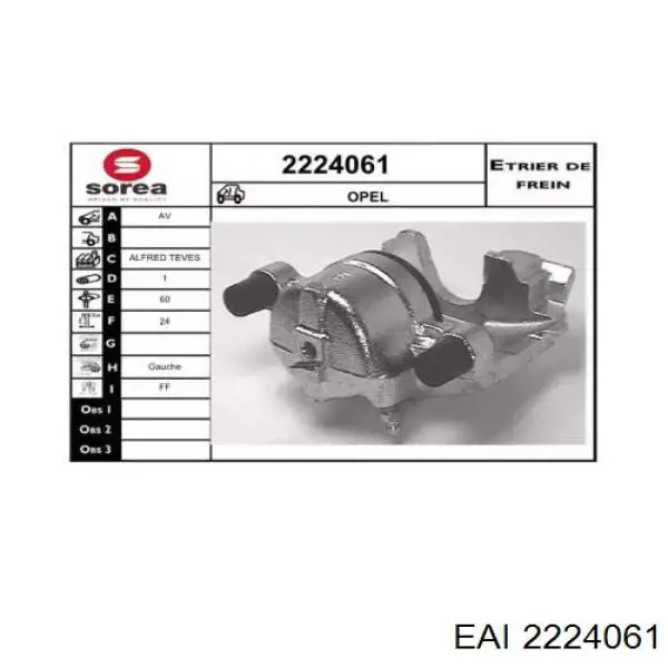 2224061 EAI pinza de freno delantera izquierda