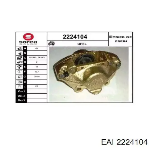 2224104 EAI pinza de freno delantera derecha