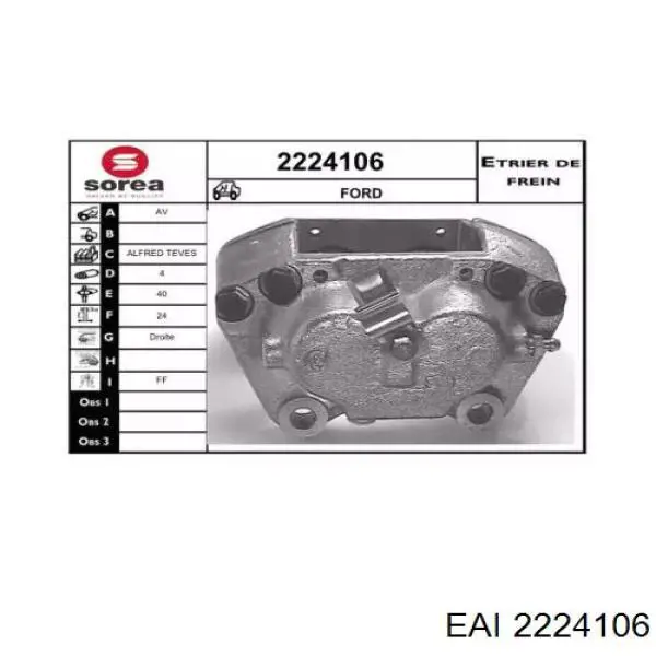 2224106 EAI pinza de freno delantera derecha