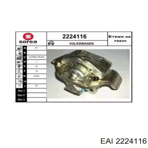 2224116 EAI pinza de freno delantera derecha