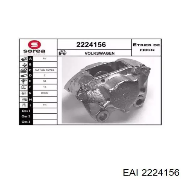 2224156 EAI pinza de freno delantera derecha