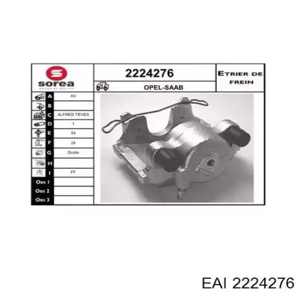 2224276 EAI pinza de freno delantera derecha