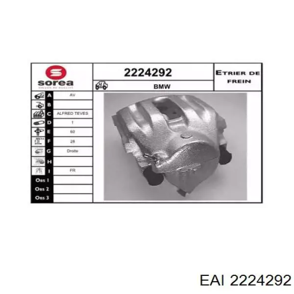 2224292 EAI pinza de freno delantera derecha