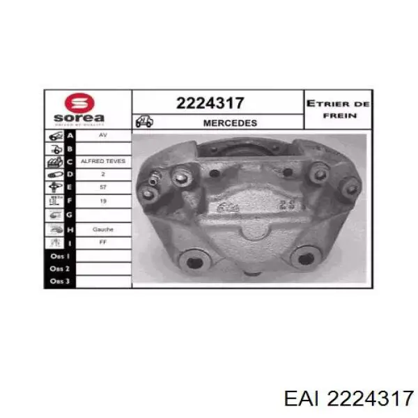 2224317 EAI pinza de freno delantera izquierda