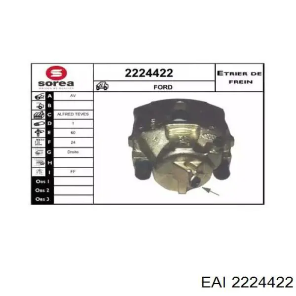 2224422 EAI pinza de freno delantera derecha