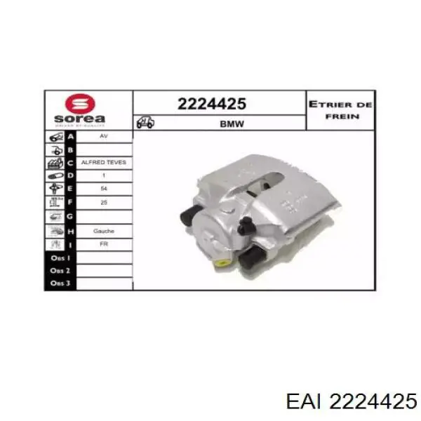 2224425 EAI pinza de freno trasero derecho