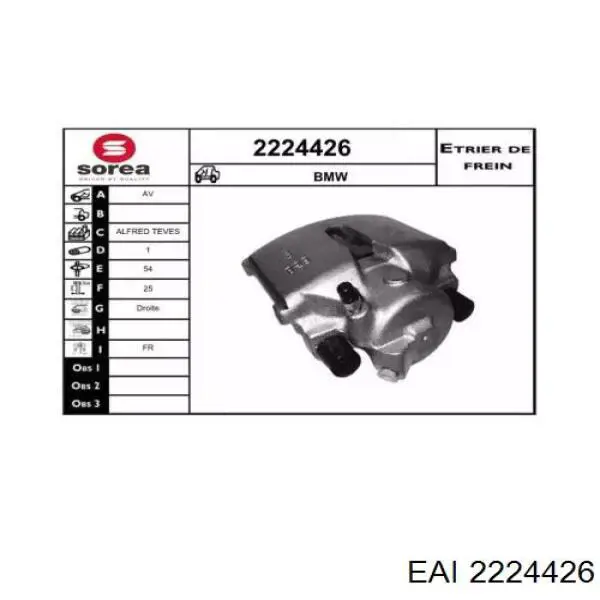 2224426 EAI pinza de freno trasero derecho