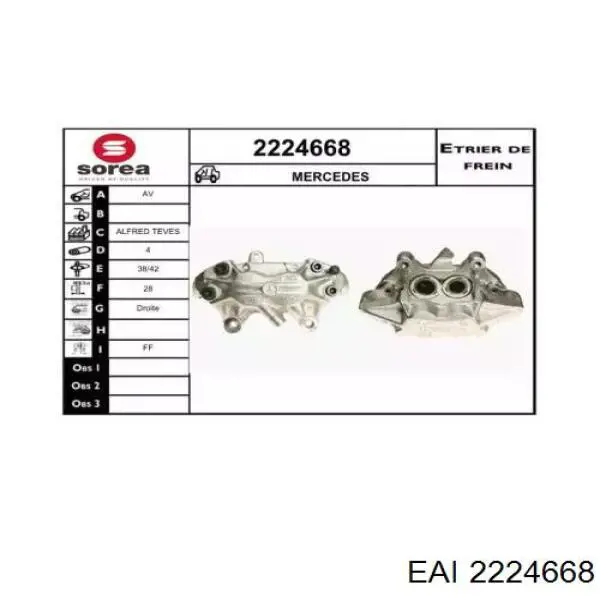 2224668 EAI pinza de freno delantera derecha