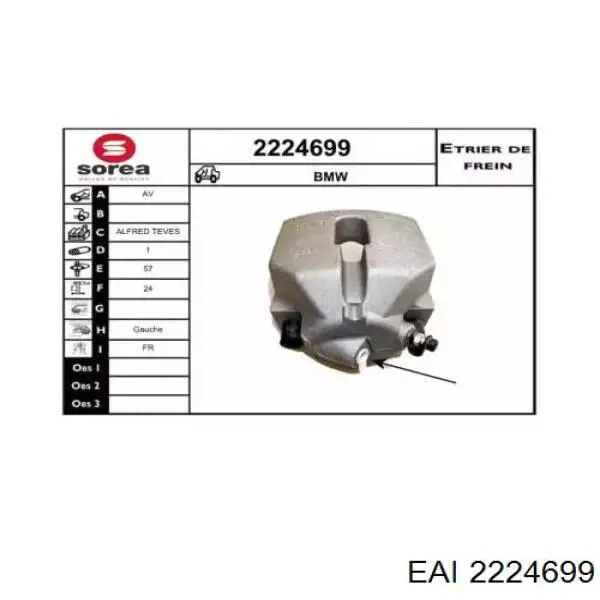 2224699 EAI pinza de freno delantera izquierda