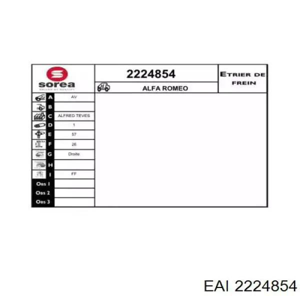 2224854 EAI pinza de freno delantera derecha