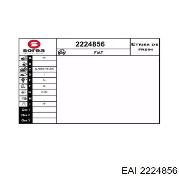 2224856 EAI pinza de freno delantera derecha