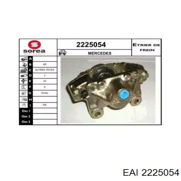 2225054 EAI pinza de freno trasero derecho