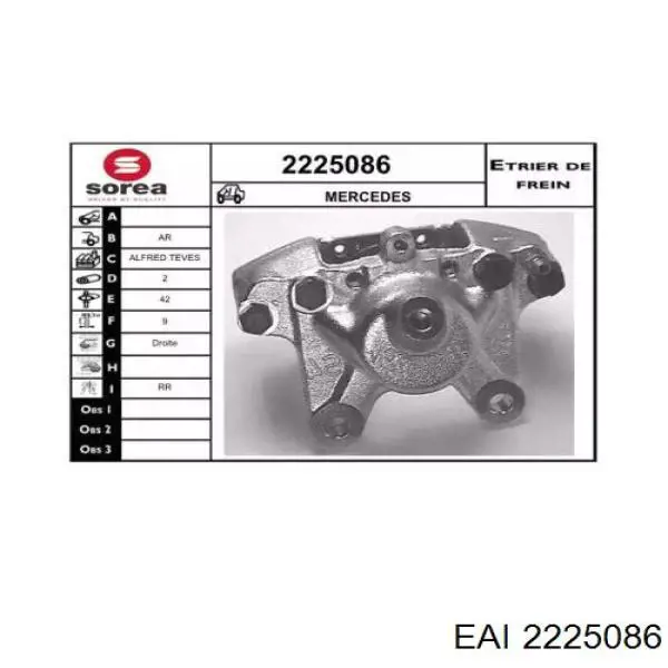 2225086 EAI pinza de freno trasero derecho