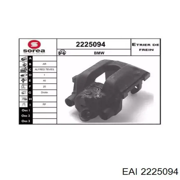 2225094 EAI pinza de freno trasero derecho