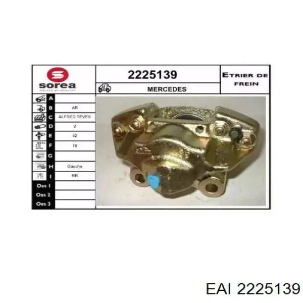 2225139 EAI pinza de freno trasera izquierda