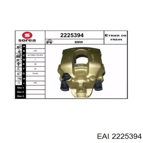 2225394 EAI pinza de freno trasero derecho