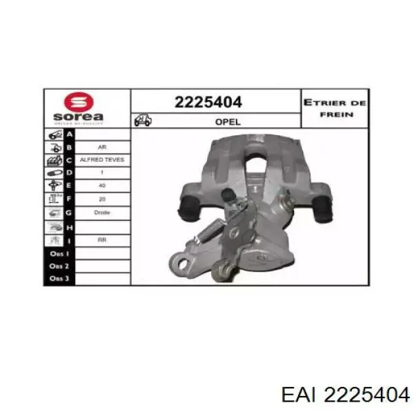 2225404 EAI pinza de freno trasero derecho