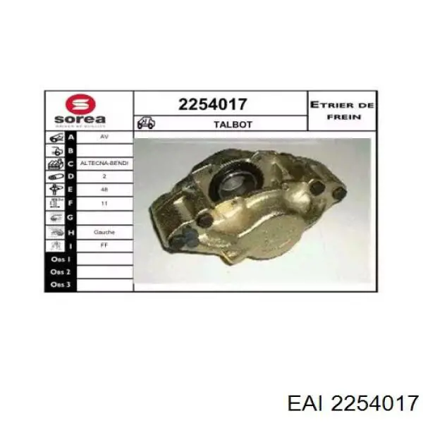 2254017 EAI pinza de freno delantera izquierda