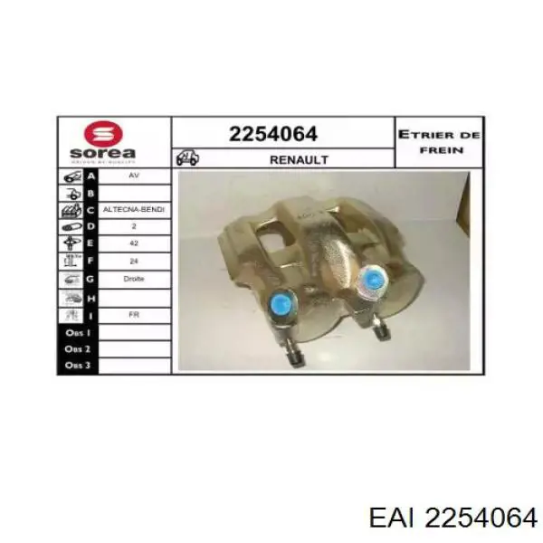 2254064 EAI pinza de freno delantera derecha