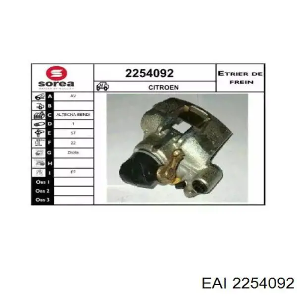 2254092 EAI pinza de freno delantera derecha