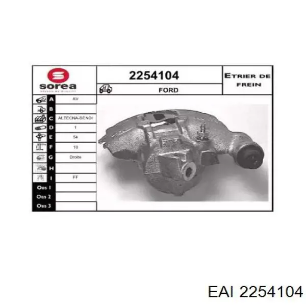 2254104 EAI pinza de freno delantera derecha