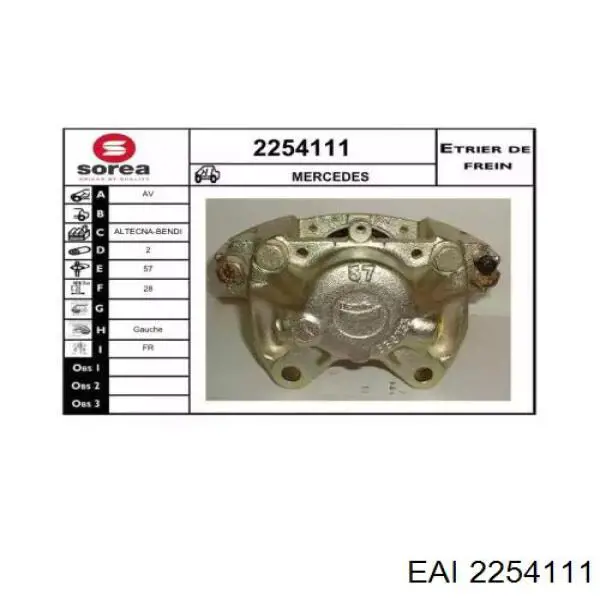 2254111 EAI pinza de freno delantera izquierda