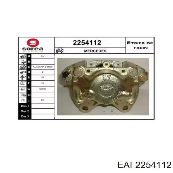 2254112 EAI pinza de freno delantera derecha