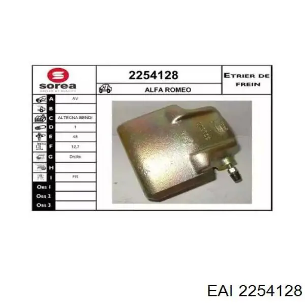 2254128 EAI pinza de freno delantera derecha