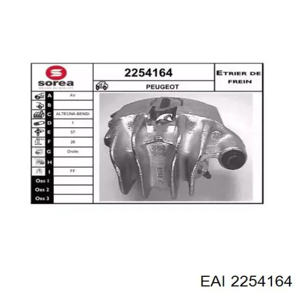 2254164 EAI pinza de freno delantera derecha