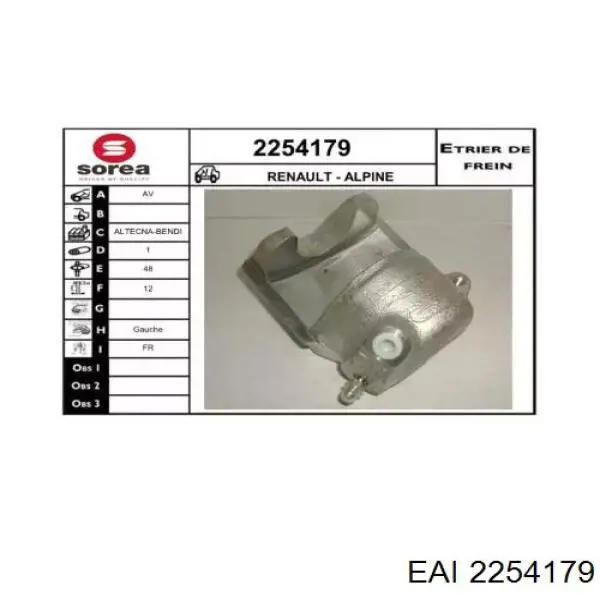 2254179 EAI pinza de freno delantera izquierda