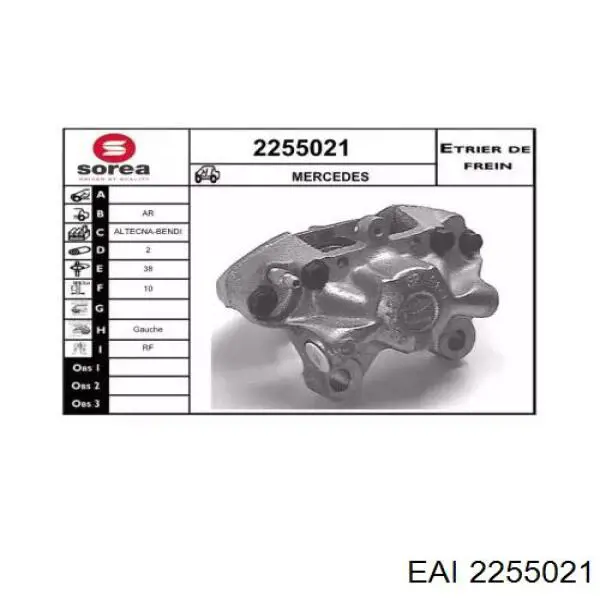 2255021 EAI pinza de freno trasera izquierda