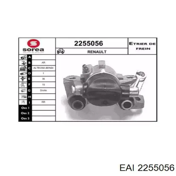 2255056 EAI pinza de freno trasero derecho