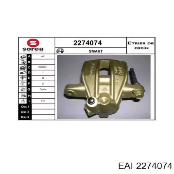 2274074 EAI pinza de freno delantera derecha