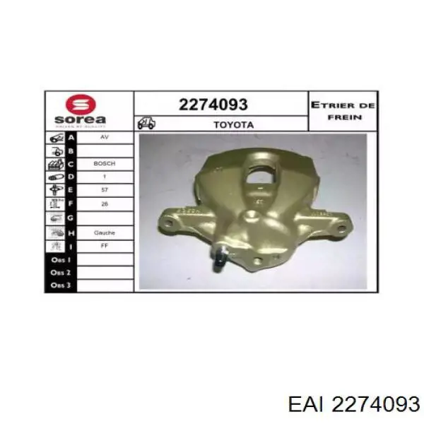 2274093 EAI pinza de freno delantera izquierda