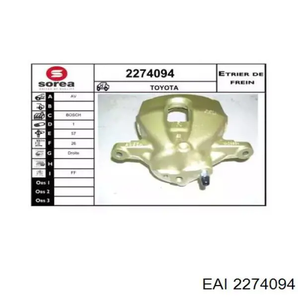 2274094 EAI pinza de freno delantera derecha